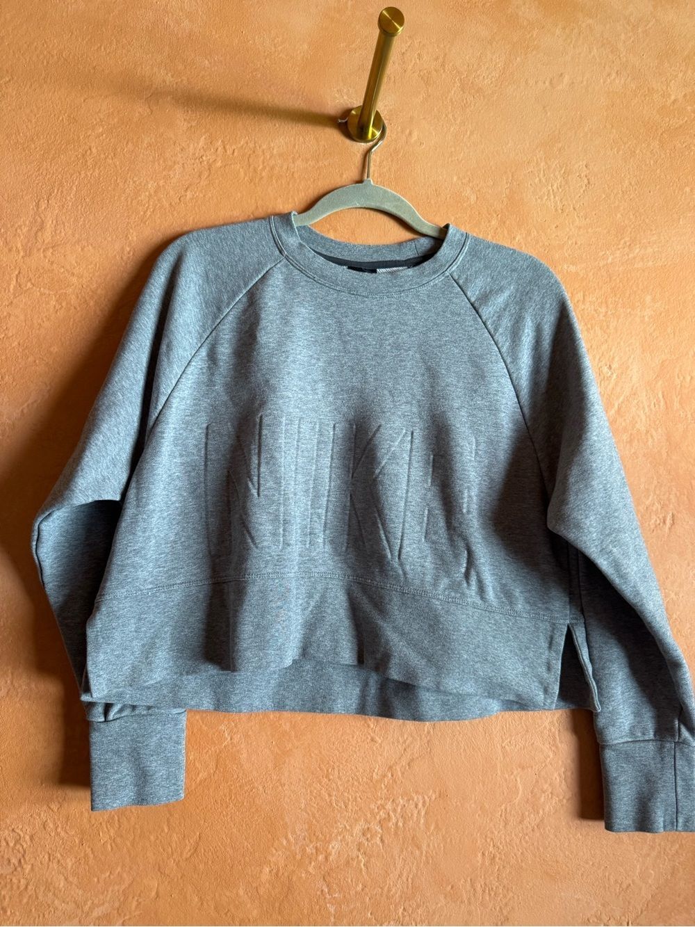 Nike Dri-FIT Oversized Cropped Crewneck Sweatshirt Gray Size Small